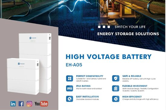 5,12 kWh Komplekts  Enerģijas uzglabāšanas Leapton EH-A0P-5,12kW