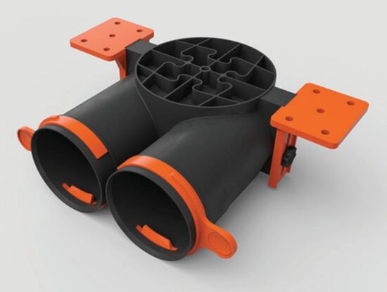 Zema profila difuzora kaste 2x75mm pieslēgumiem